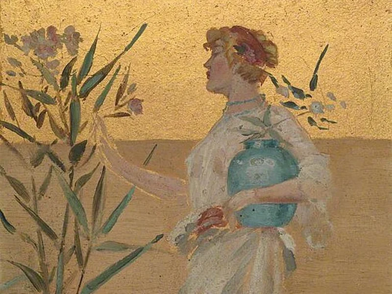 1857-Beatrix Whistler - Figura drappeggiata con un vaso di fiori - Hunterian Museum and Art Gallery